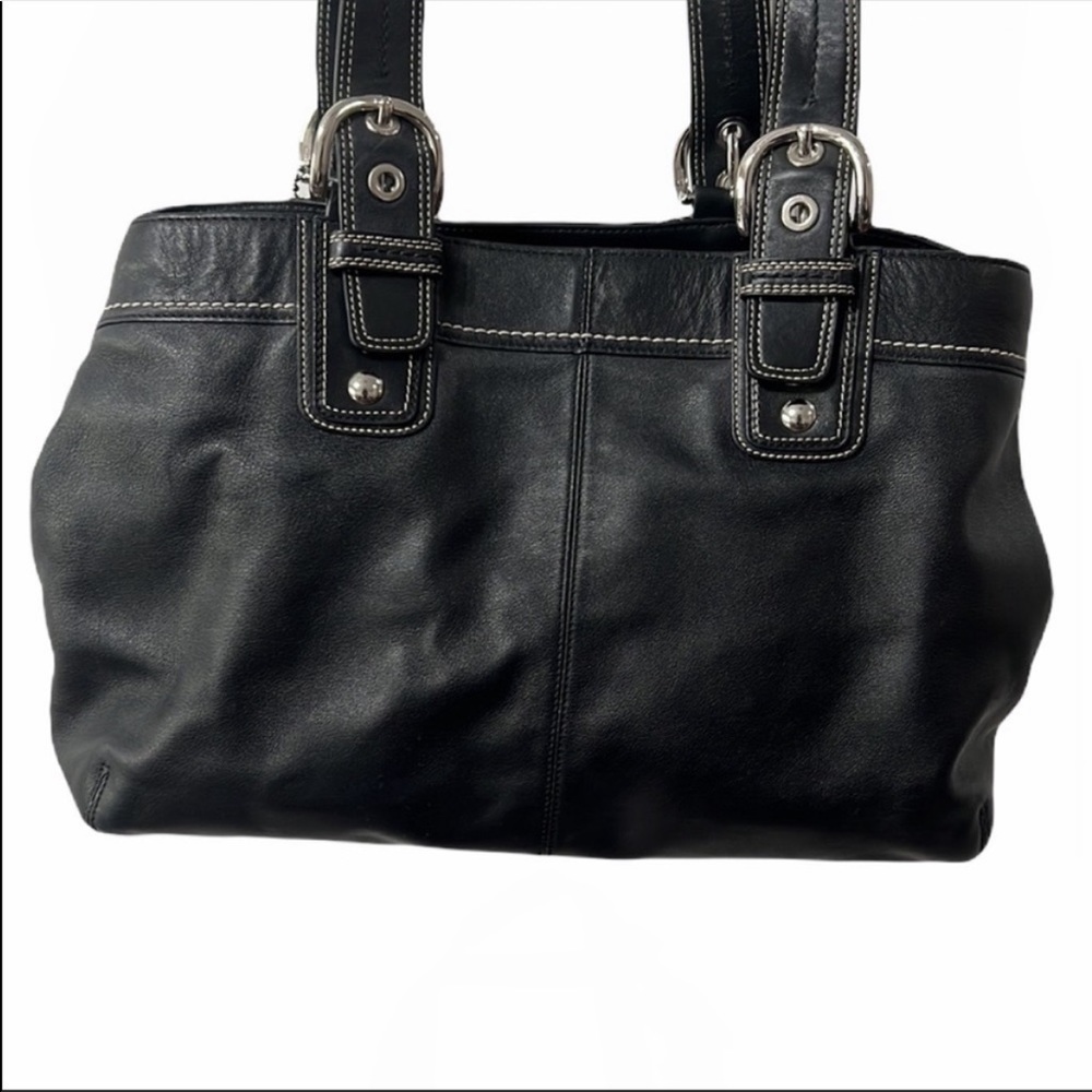Coach F13733 Soho Black Pleated Leather Tote - Picture 10 of 10